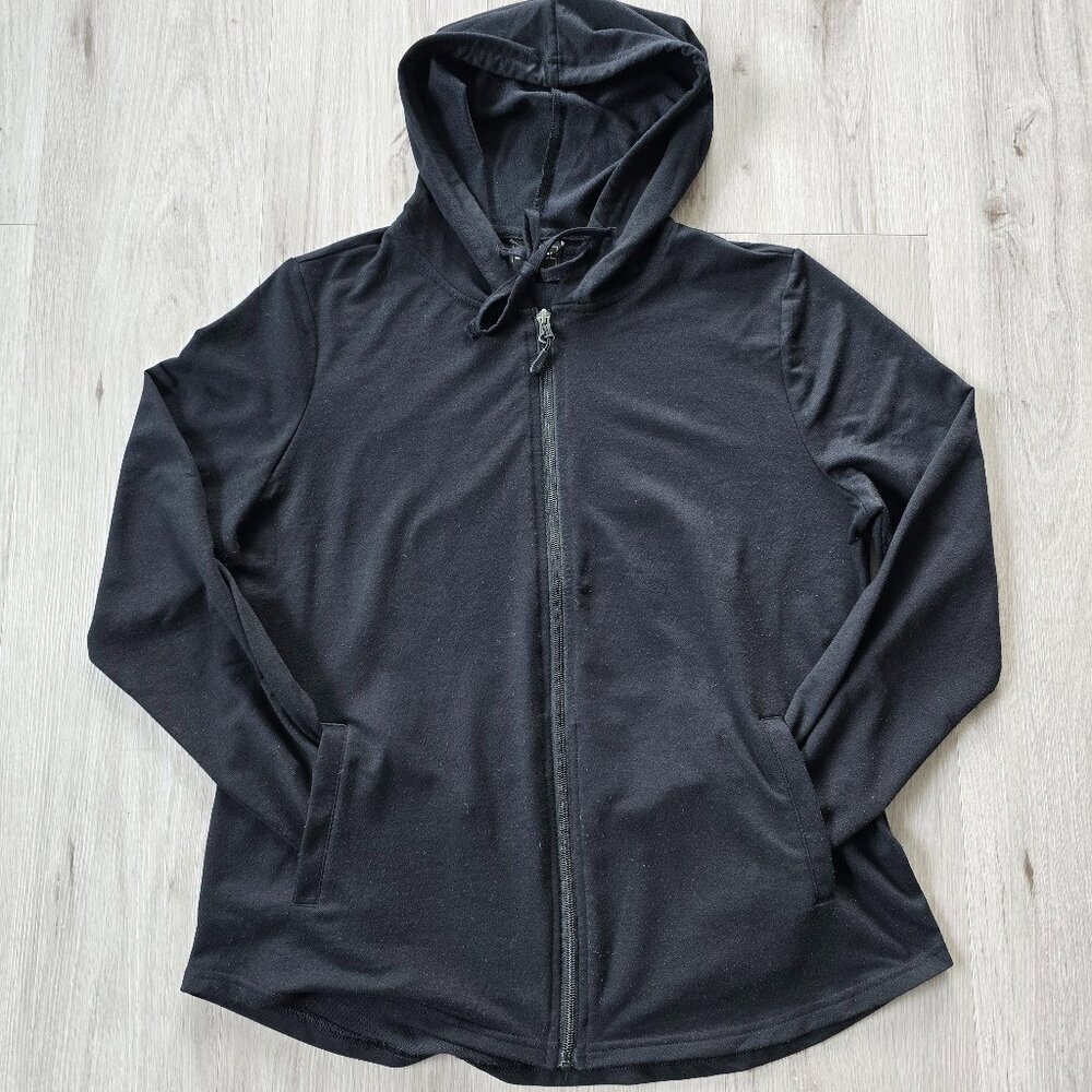 32 Degrees | black monochrome sporty lightweight hoodie sweatshirt | WMS L